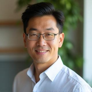 Portrait of Mark Chen, a friendly and insightful man, a certified nutrition coach.